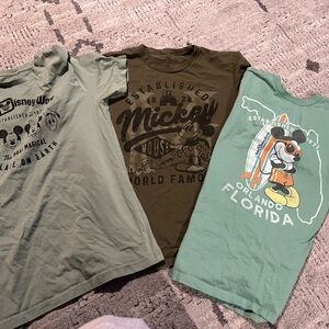 Disney Mickey Mouse T-Shirt Trio in Green and Brown
